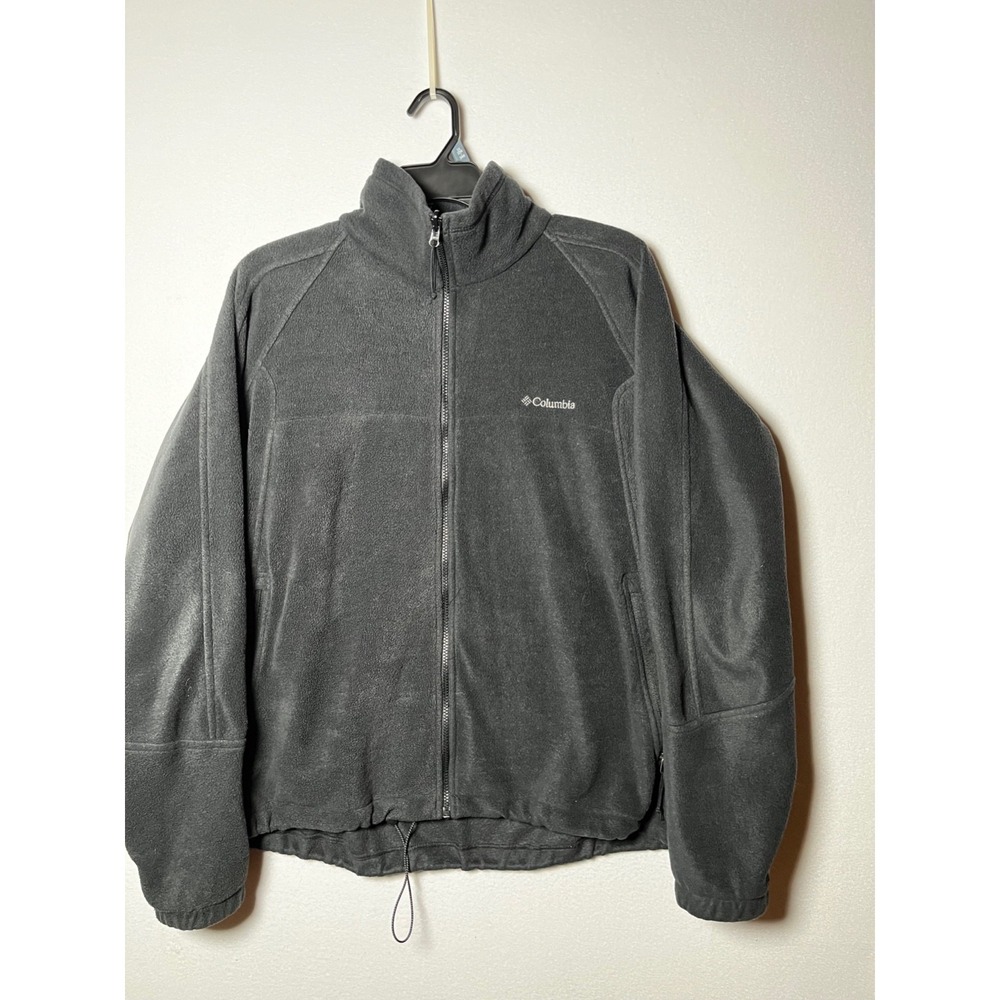 Mens Columbia Interchange 2XL BLACK Full Zip Fleece Jacket Outdoors Hiking